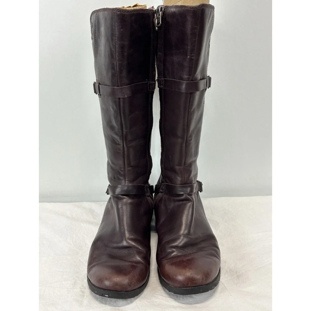 TEVA Womens Size 11 De La Vina Tall Waterproof Brown Leather Zipper Boots Riding